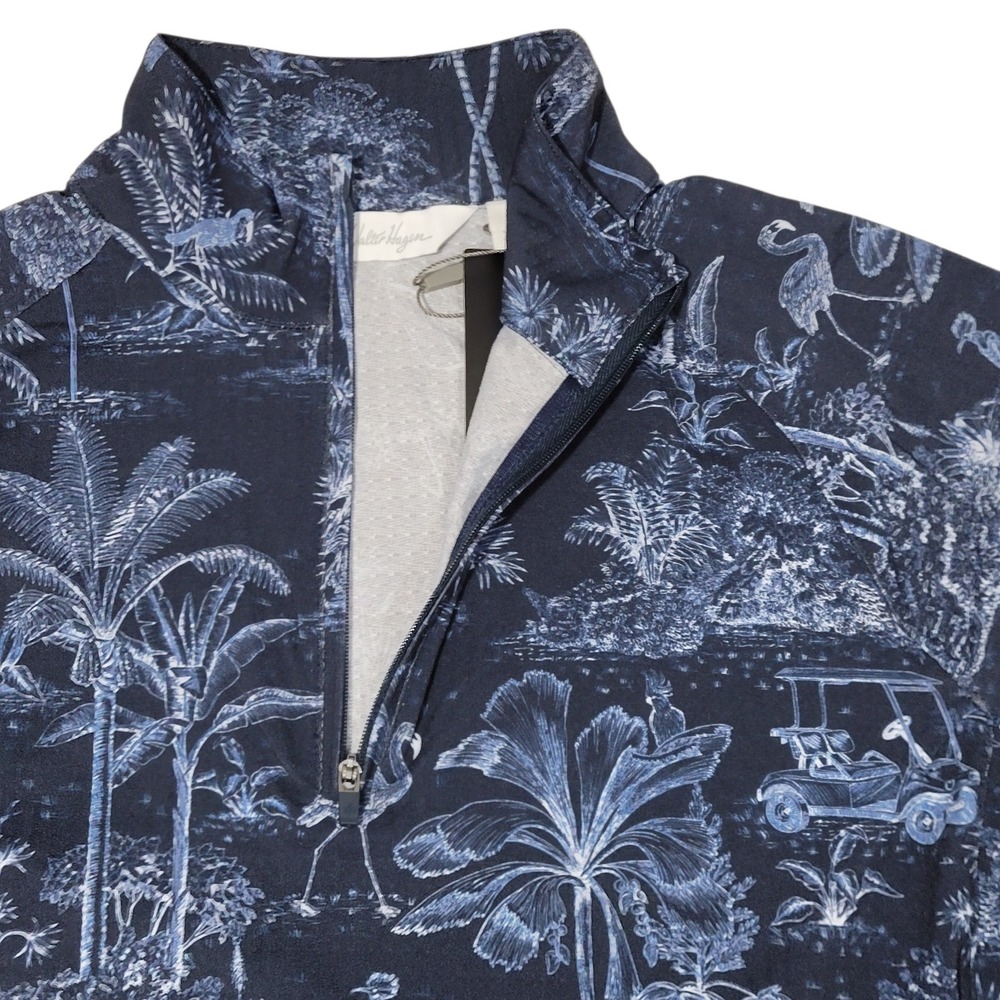 1/4 Zip Golf Suncover‎ Shirt Women Small Tropical Long Sleeve UPF 50 Athleisure